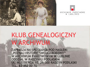 Spotkanie Klubu Genealogicznego @ Archiwum Państwowe, ul. Kleeberga 10