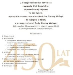 Uroczysta sesja Rady Gminy Wohyń @ Gminne Centrum Kultury