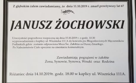 Informacje o pogrzebie Janusza Żochowskiego