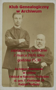 Klub Genealogiczny w Archiwum @ Archiwum Państwowe, ul. Kleeberga 10