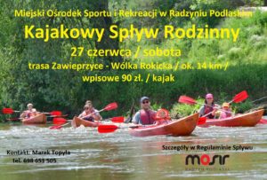 Kajakowy Spływ Rodzinny @ Basen Aqua-Miś (zbiórka)