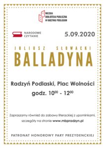 Narodowe Czytanie "Balladyny" J. Słowackiego @ Plac Wolności