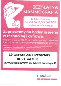 Bezpłatna mammografia @ Borki, przy Urzędzie Gminy