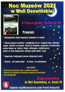 Noc Muzeów 2021 @ Wola Osowińska, ul. Kocka 29