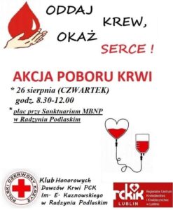 Zbiórka krwi @ Plac przy sanktuarium MBNP