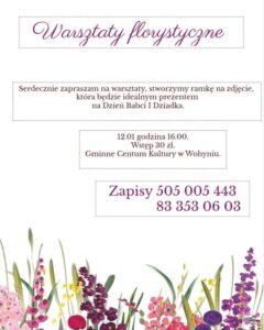 Warsztaty florystyczne @ Wohyń, Gminne Centrum Kultury