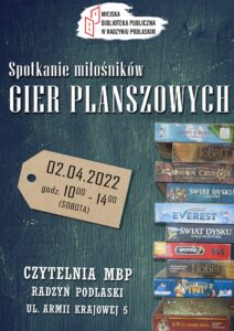 Spotkanie miłośników gier planszowych @ Miejska Biblioteka Publiczna