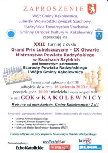 IX Otwarte Mistrzostwa Powiatu Radzyńskiego w Szachach Szybkich @ GOK Kąkolewnica