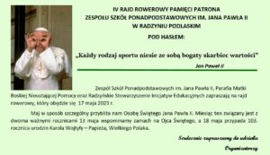 IV rajd rowerowy pamięci św. Jana Pawła II @ os. Satuń, krzyż papieski (start)