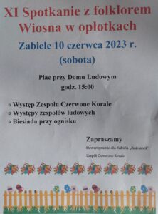 XI Spotkania z folklorem @ Zabiele, plac przy Domu Ludowym
