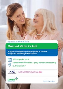 Mobilna pracownia mammograficzna @ Komarówka, przy Remizie Strażackiej, ul. Staszica 57