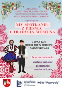 XIV Spotkanie z Pieśnią i Tradycją Weselną @ Krasew, remiza OSP