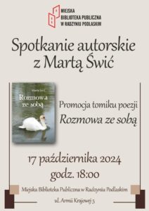 Wieczór autorski Marty Świć @ Miejska Biblioteka Publiczna, ul. Armii Krajowej 5