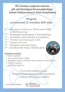 15. rocznica nadania imienia płk pil Z. Krasnodębskiego Szkole Podstawowej @ Wola Osowińska