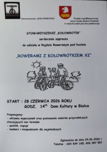 Rajd "Rowerami z Kołowrotkiem" @ Dom Kultury w Białce (start)
